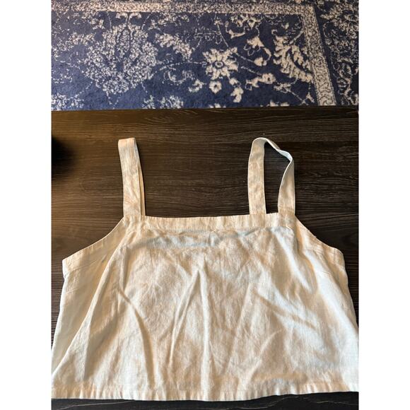 NWT Madewell Linen Crop Stretch Back Thick Strap Tank Sz. XL - Picture 1 of 7